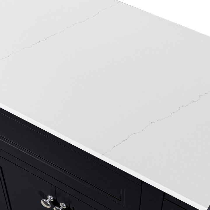 Kingsbury Classic Curved 1200mm Floor Standing Vanity Unit with Marble Worktop - Dark Grey