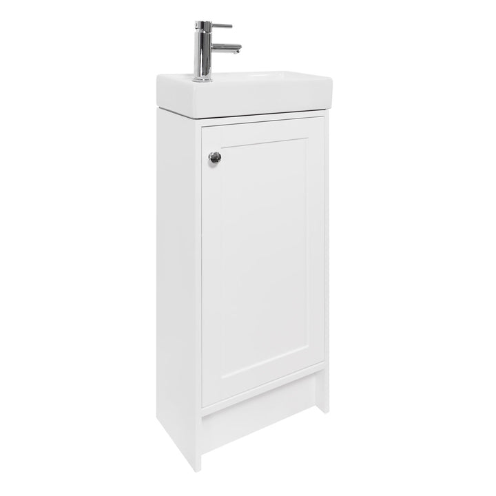 Kingsbury Traditional Floor Standing Cloakroom Vanity Unit and Basin - White