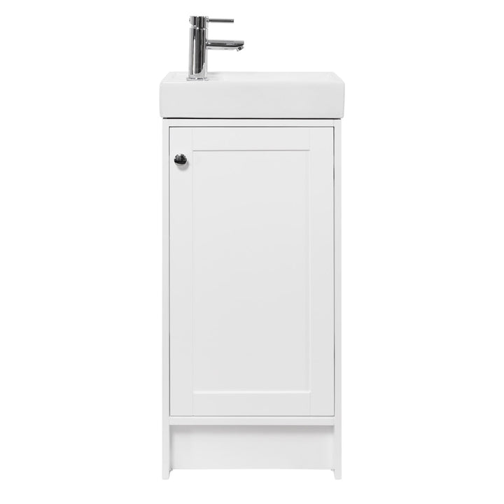 Kingsbury Traditional Floor Standing Cloakroom Vanity Unit and Basin - White