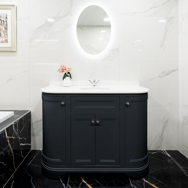 Kingsbury Classic Curved 1200mm Vanity Unit, Worktop &amp; Ceramic Basin - Anthracite