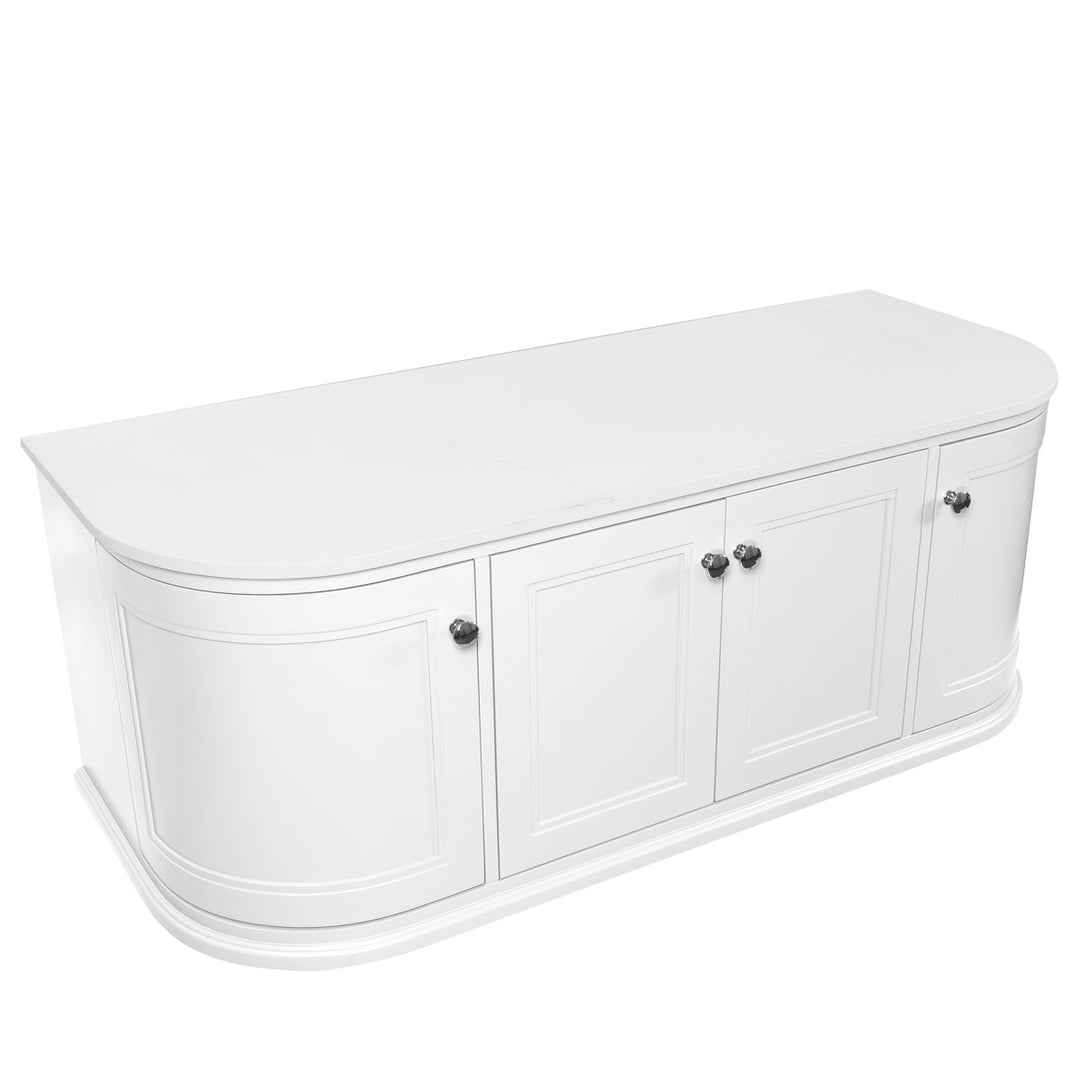 Kingsbury Classic Curved 1200mm Wall Hung Vanity Unit with Marble Worktop - White