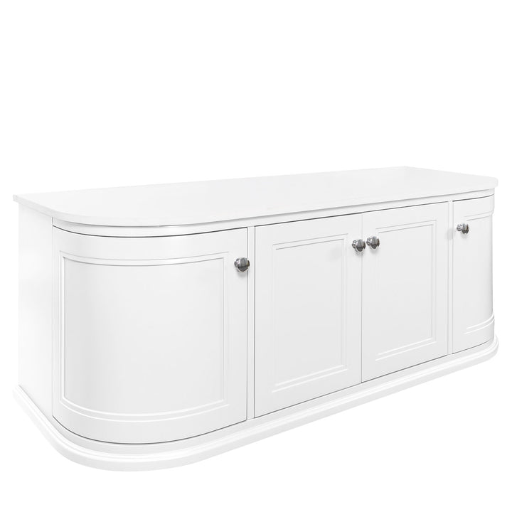 Kingsbury Classic Curved 1200mm Wall Hung Vanity Unit with Marble Worktop - White