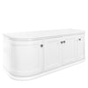 Kingsbury Classic Curved 1200mm Wall Hung Vanity Unit with Marble Worktop - White