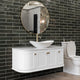 Kingsbury Classic Curved 1200mm Wall Hung Vanity Unit with Marble Worktop - White