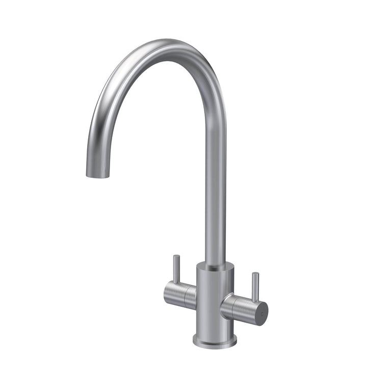 Nuie Lachen Mono Dual Lever Kitchen Tap - Brushed Nickel