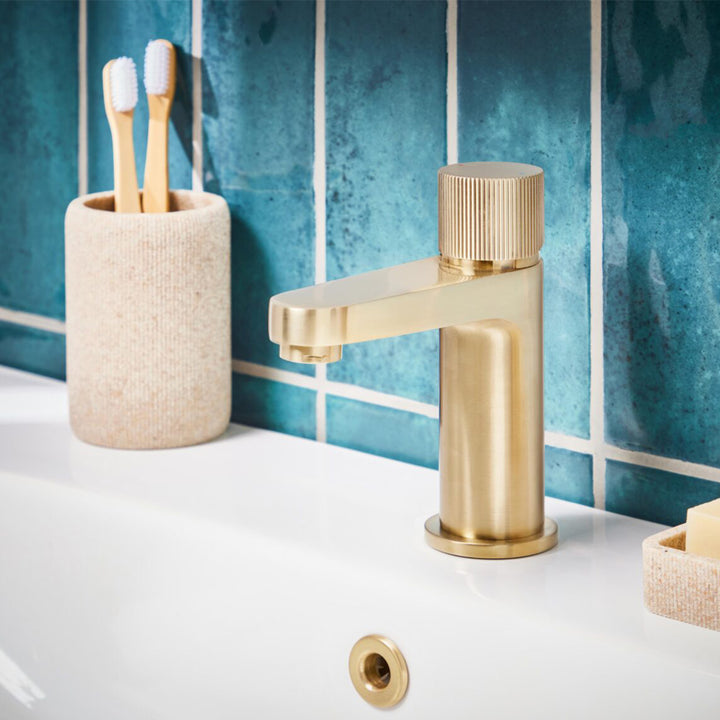Koko Basin Mixer - Brushed Brass
