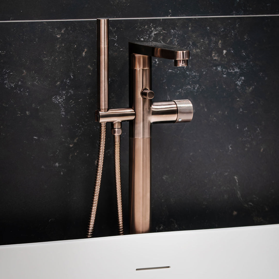 Koko Freestanding Bath Shower Mixer - Brushed Bronze
