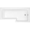 Linea 1700mm L-Shape Shower Bath, Front Panel & Screen - Right Hand