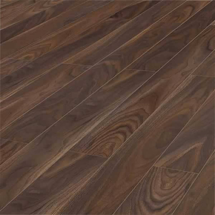 Dark Walnut 12mm Laminate Wooden Flooring - 1.48sqm per pack