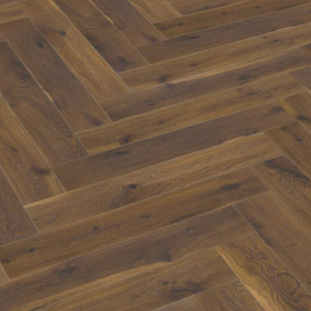 Coffee Oak Herringbone 12mm Laminate Wooden Flooring - 1.92sqm per pack