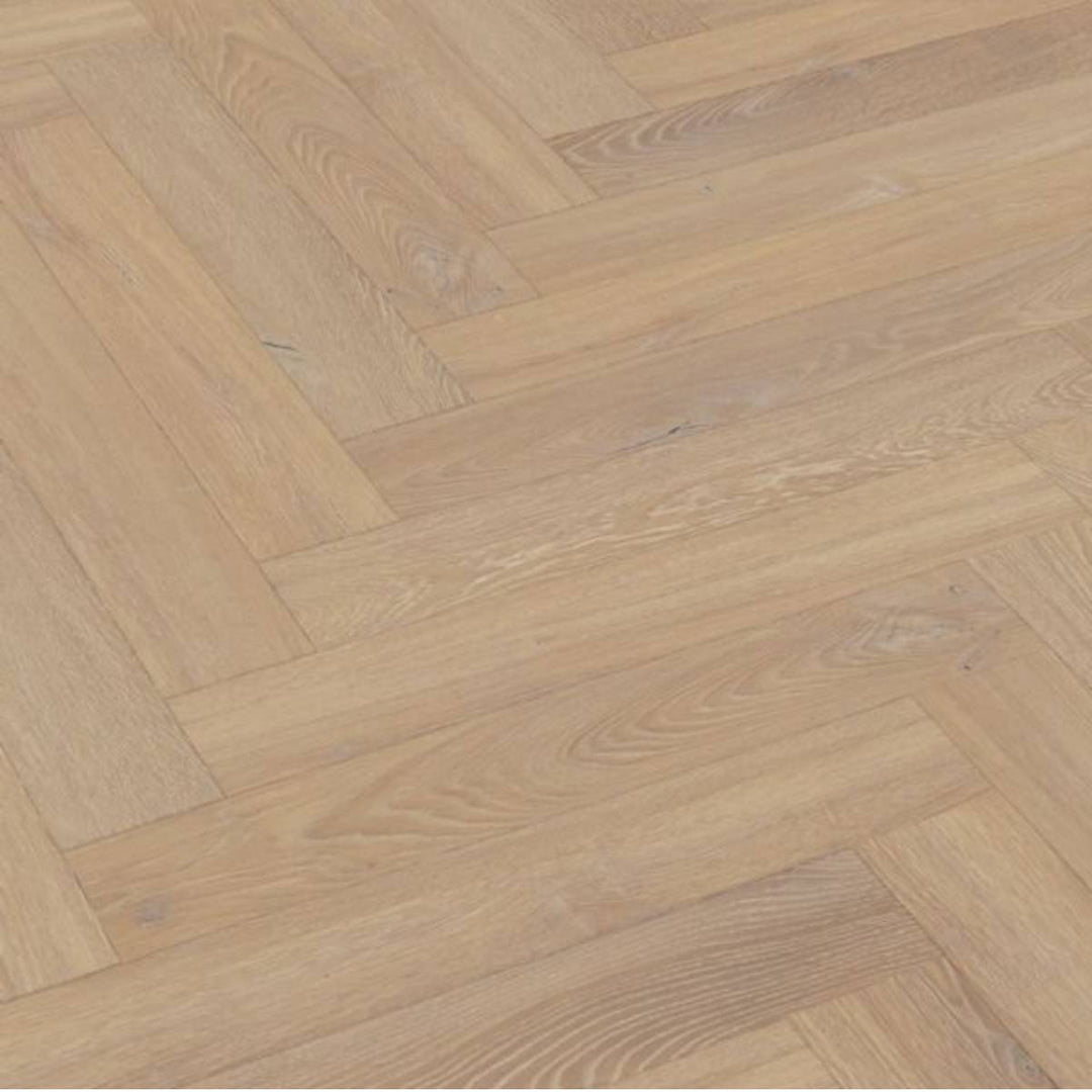 Desert Oak Herringbone 12mm Laminate Wooden Flooring - 1.92sqm per pack