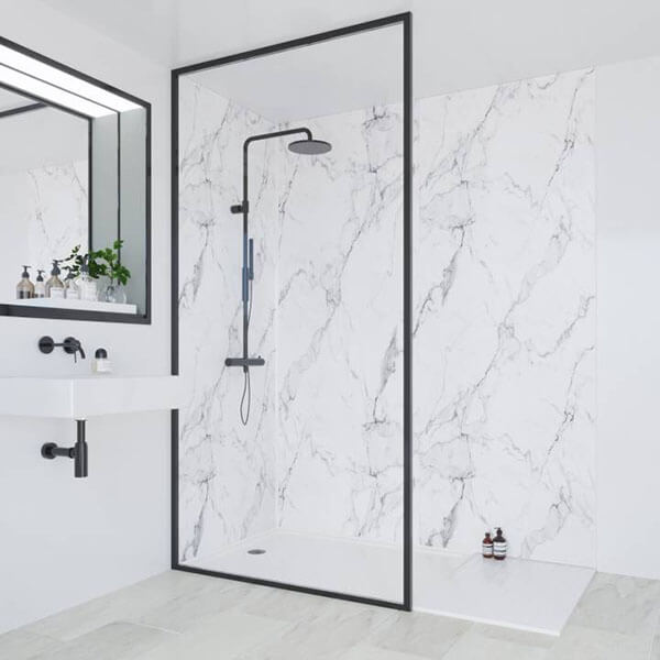 Multipanel Linda Barker Collection Calacatta Marble 1200mm Shower Panel