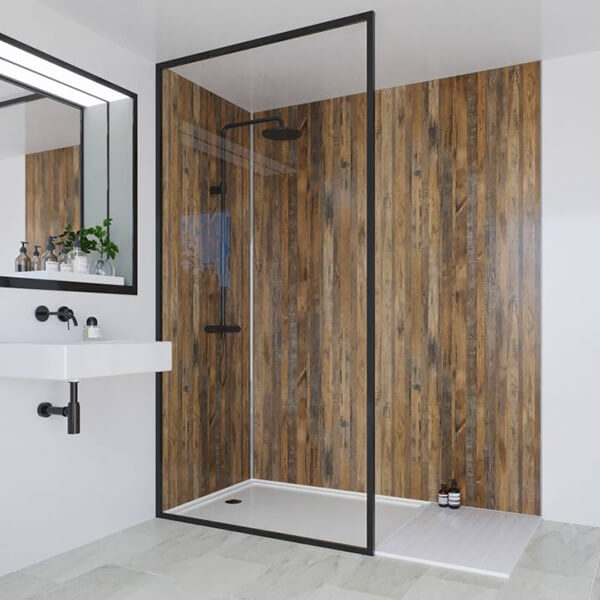Multipanel Linda Barker Collection Salvaged Plank Elm 598mm Shower Panel