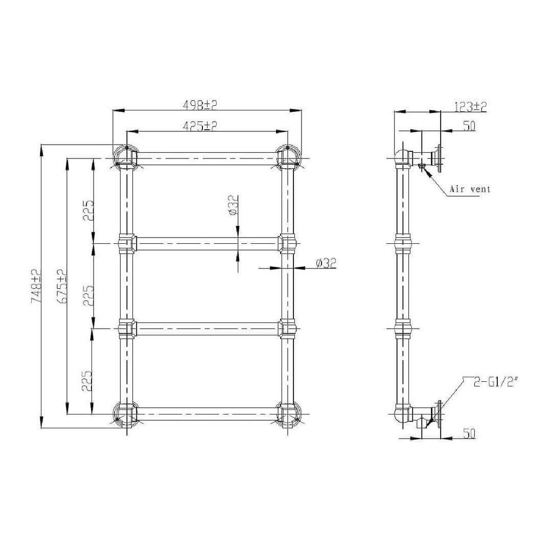 Hudson Reed Epsom Traditional Radiator - Chrome LDR005