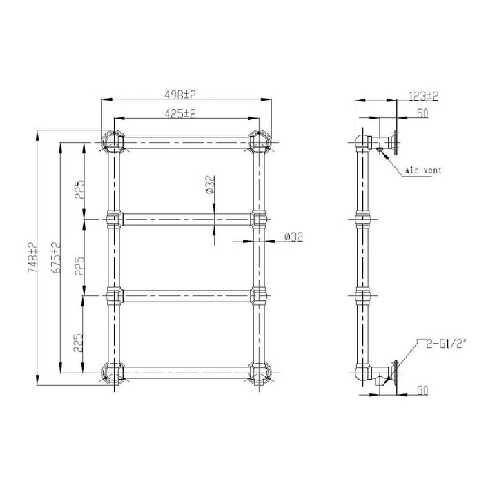 Hudson Reed Epsom Traditional Radiator - Chrome LDR005