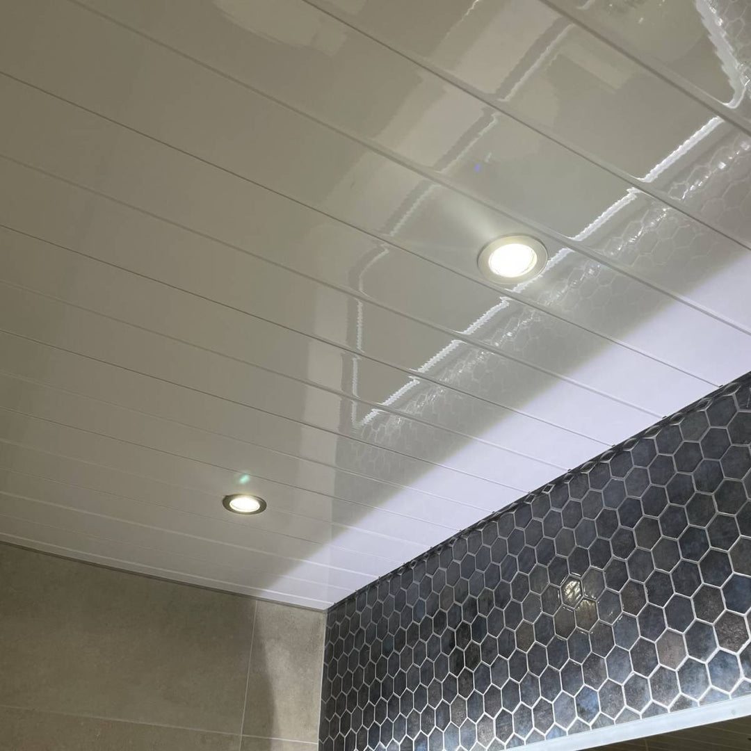 LED Chrome Bathroom Ceiling Downlighter &amp; Cool White Bulb