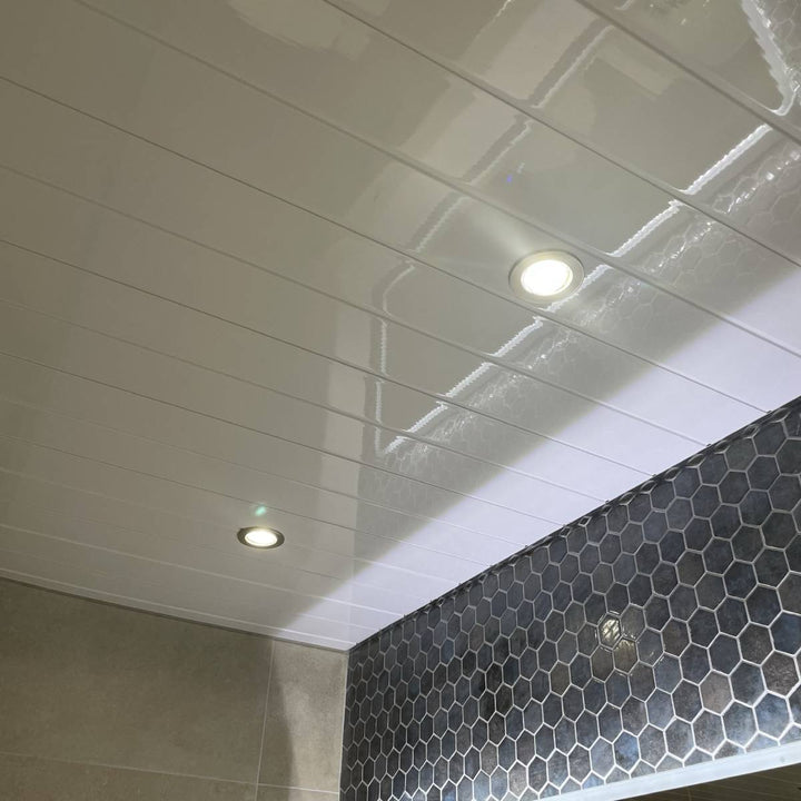 LED Chrome Bathroom Ceiling Downlighter &amp; Cool White Bulb