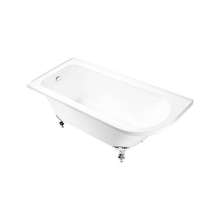 Balmoral 1700mm Freestanding Left Hand Shower Bath with Chrome Claw &amp; Ball Feet
