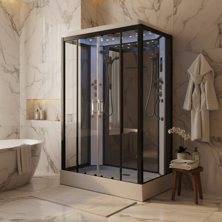 Insignia Platinum 1400 x 900mm Twin Shower Cabin - Black
