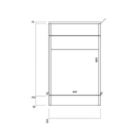 Empire 500mm WC Unit - Blue - Technical drawing