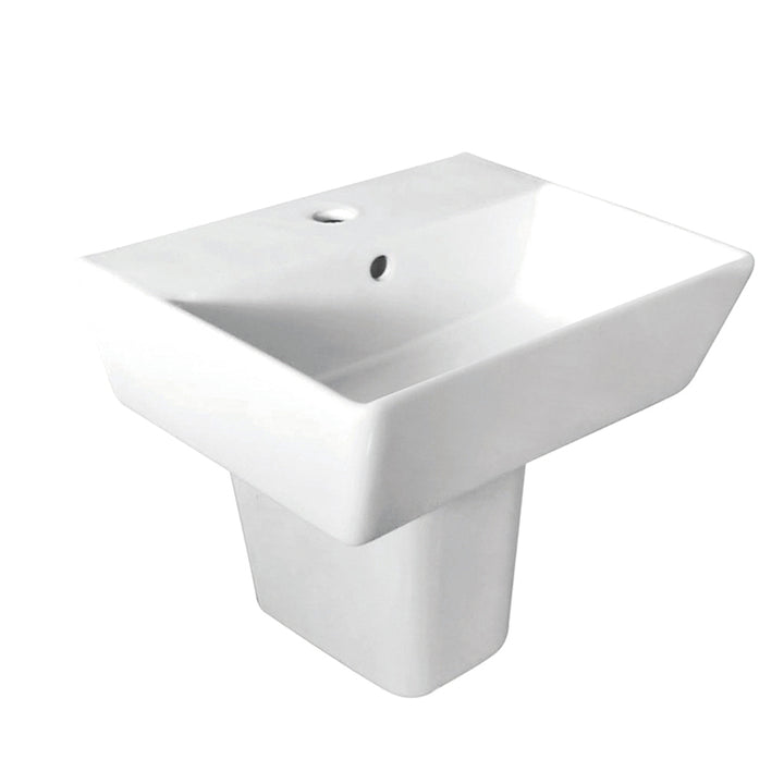 Linea Square 1 Tap Hole Basin &amp; Semi Pedestal - 550mm
