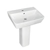 Enzo2 Square 1 Tap Hole Basin & Full Pedestal - 550mm