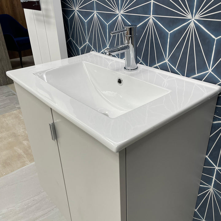 600mm Wall Hung Vanity Unit - Matt Grey