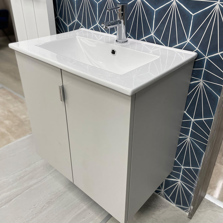 600mm Wall Hung Vanity Unit - Matt Grey