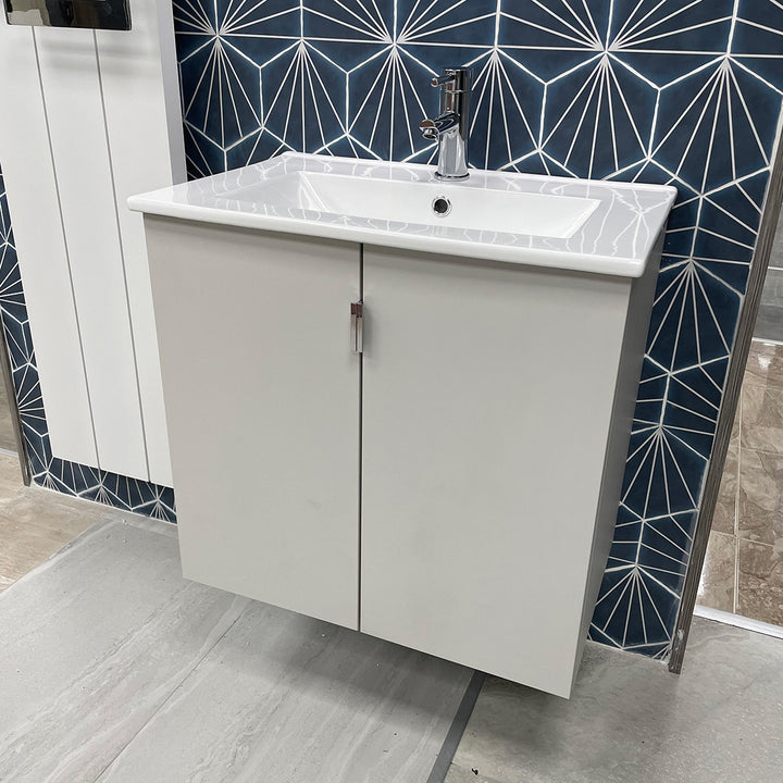 600mm Wall Hung Vanity Unit - Matt Grey