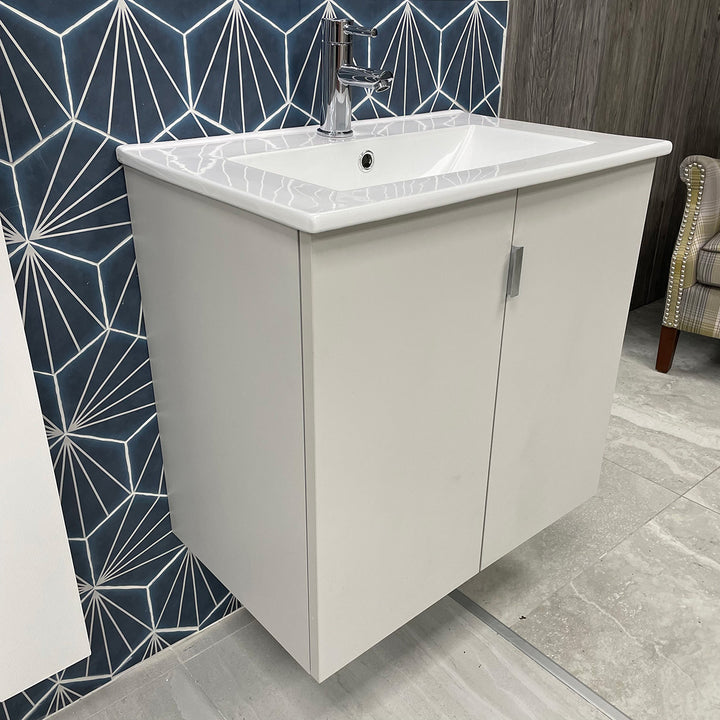 600mm Wall Hung Vanity Unit - Matt Grey