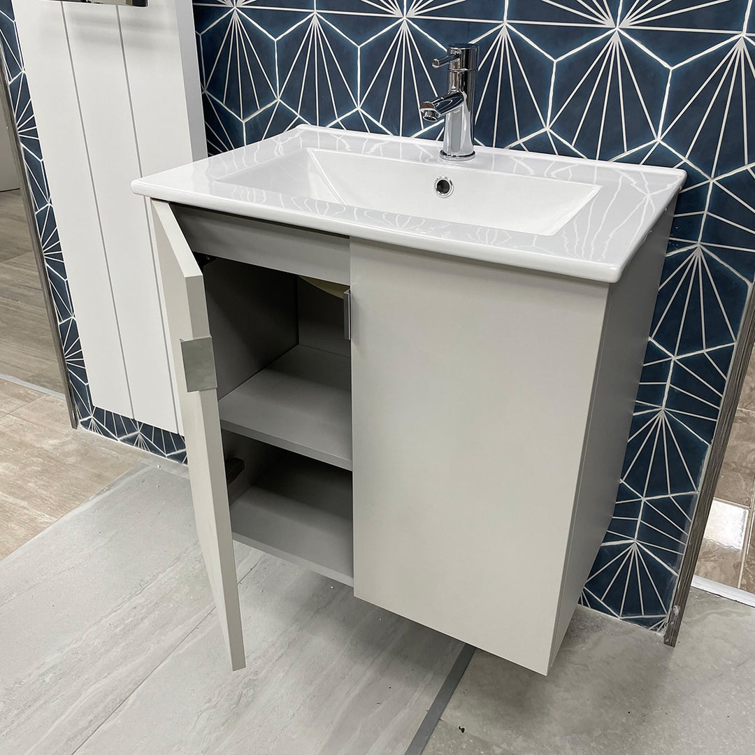 600mm Wall Hung Vanity Unit - Matt Grey