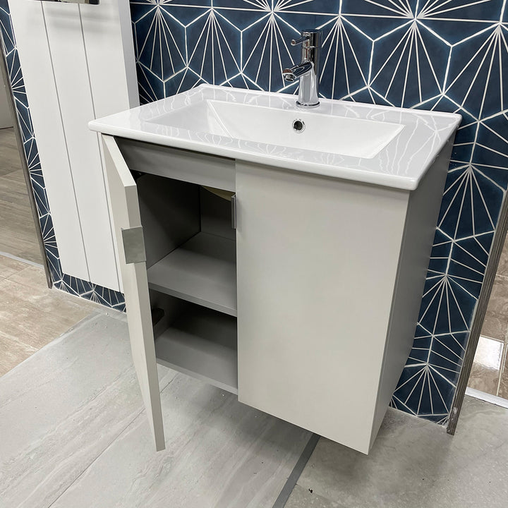 600mm Wall Hung Vanity Unit - Matt Grey