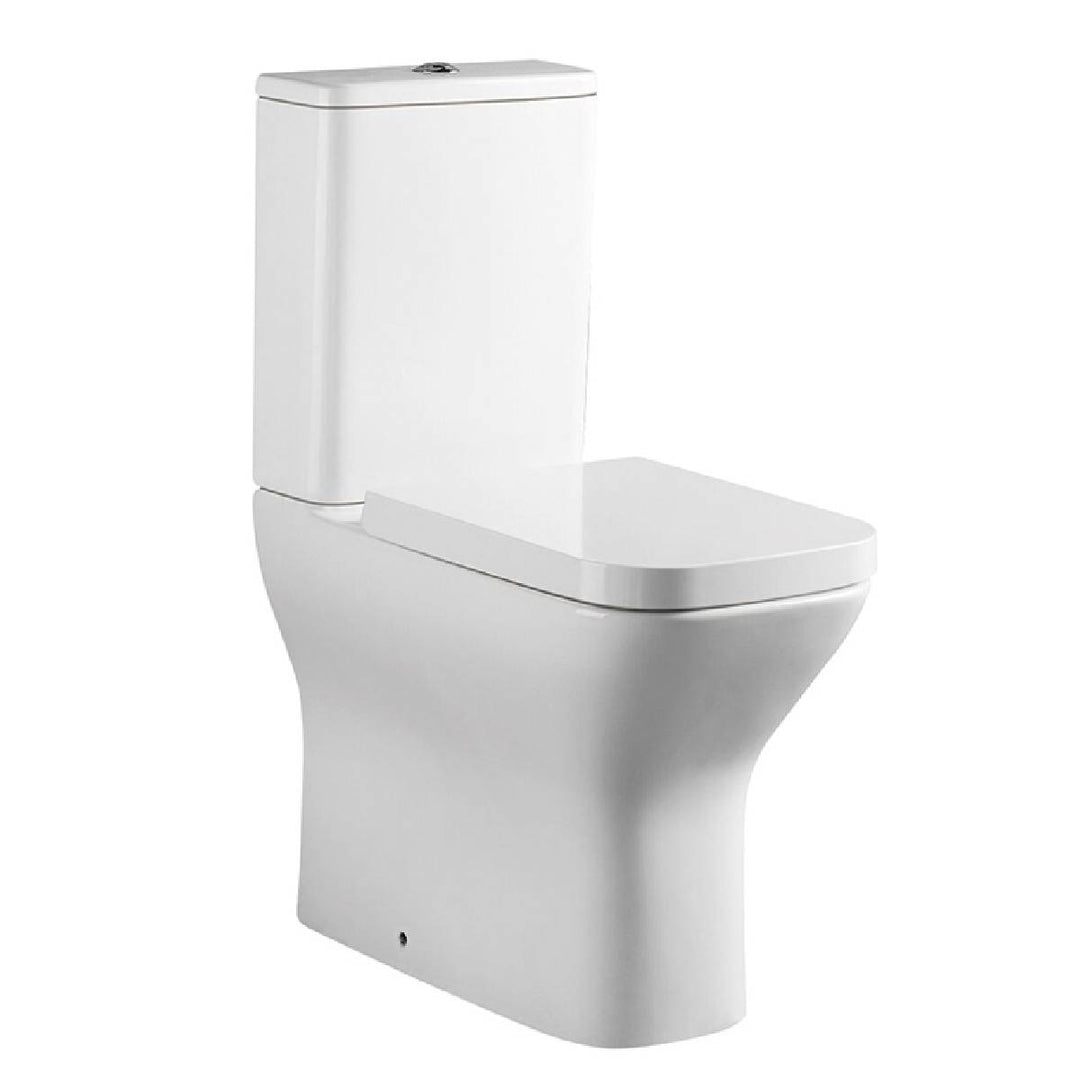 Linea Comfort Height Rimless Close Coupled Toilet with Cyclone Flush &amp; Soft Close Seat