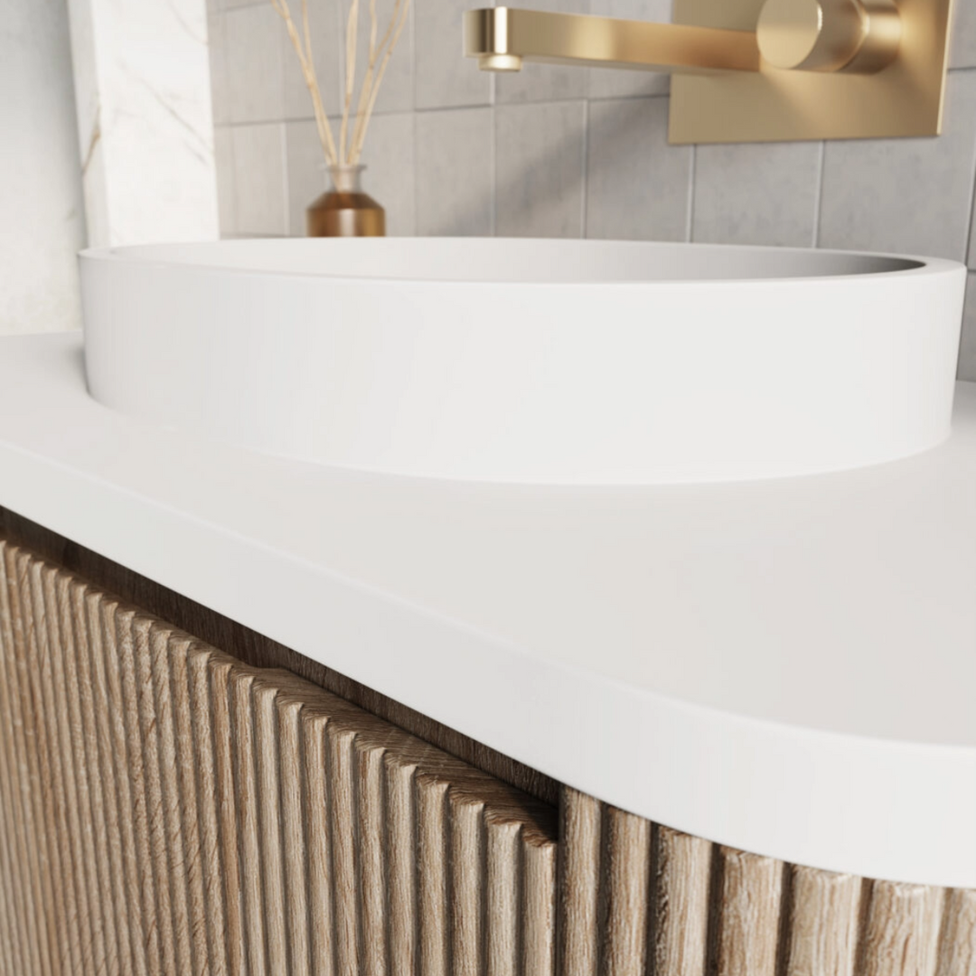 Linea 600mm Oak Vanity Unit with Basin