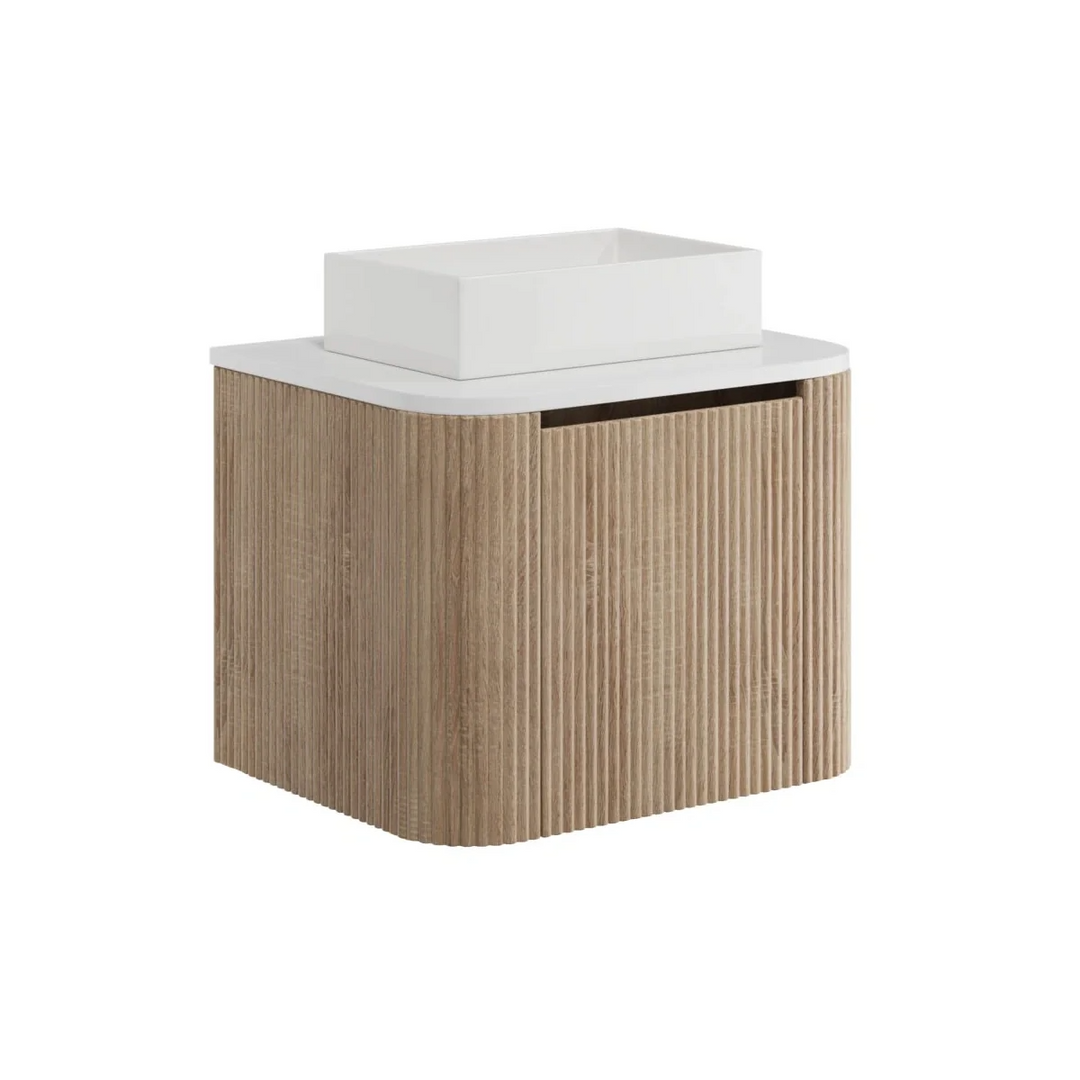 Linea 600mm Oak Vanity Unit with Countertop