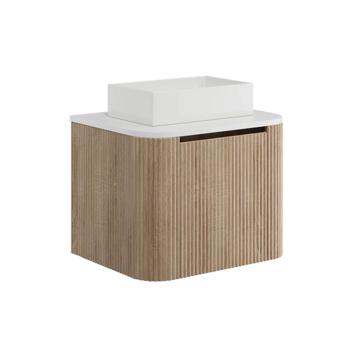 Linea 600mm Oak Vanity Unit with Countertop