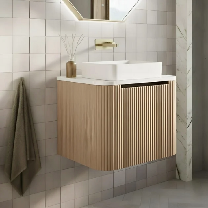 Linea 600mm Oak Vanity Unit with Countertop