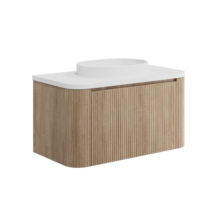 Linea 900mm Oak Vanity Unit with Basin