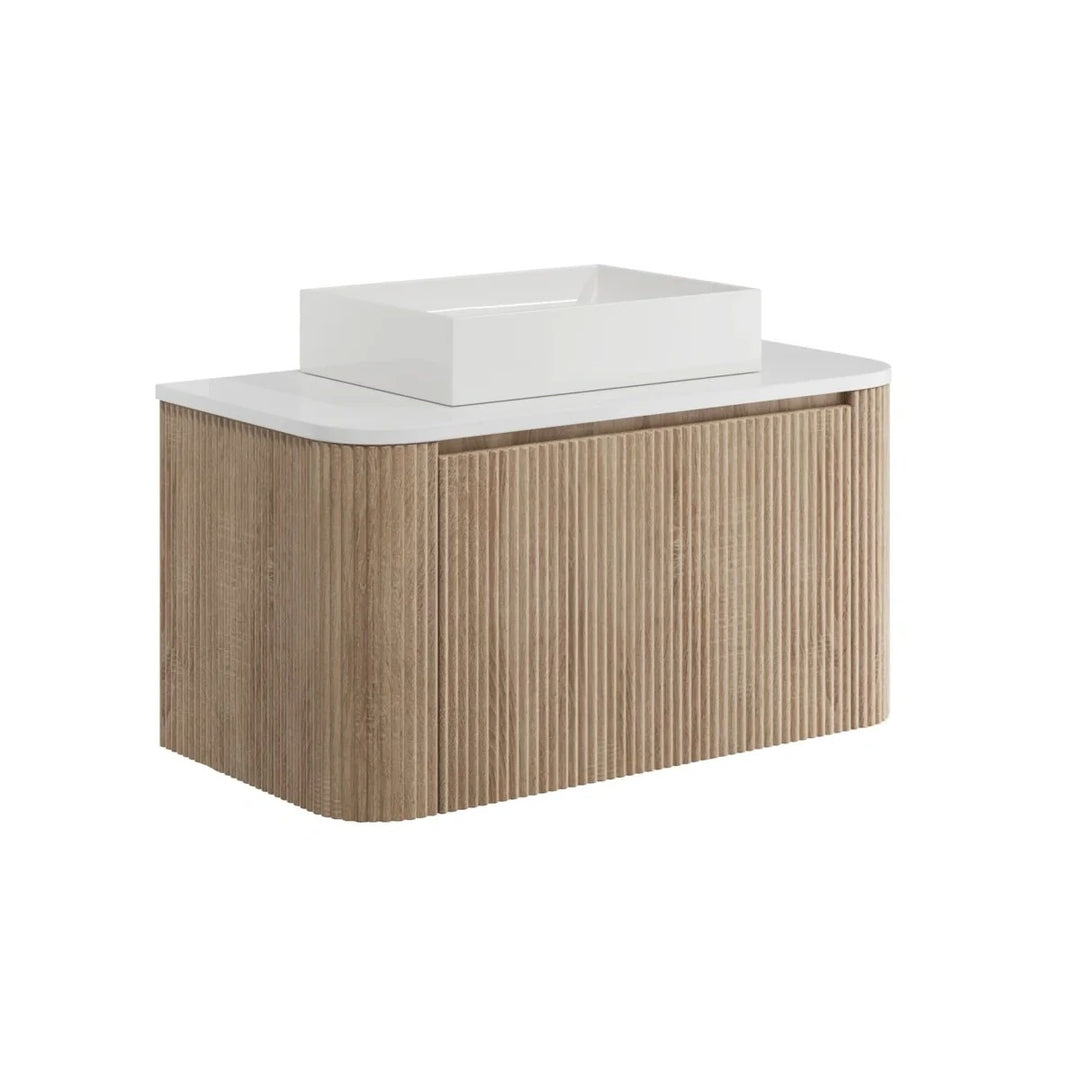Linea 900mm Oak Vanity Unit with Countertop