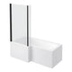 Linea 1700 x 850mm Square Shower Bath with Black Screen and Front Panel - Left Hand