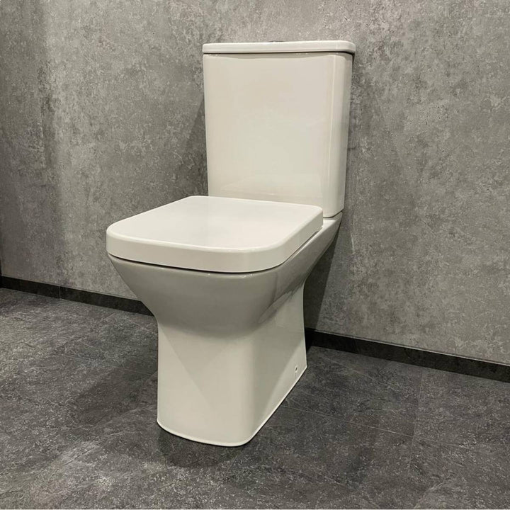 Linea Easy Plumb Close Coupled Toilet with Cyclone Flush &amp; Soft Close Seat