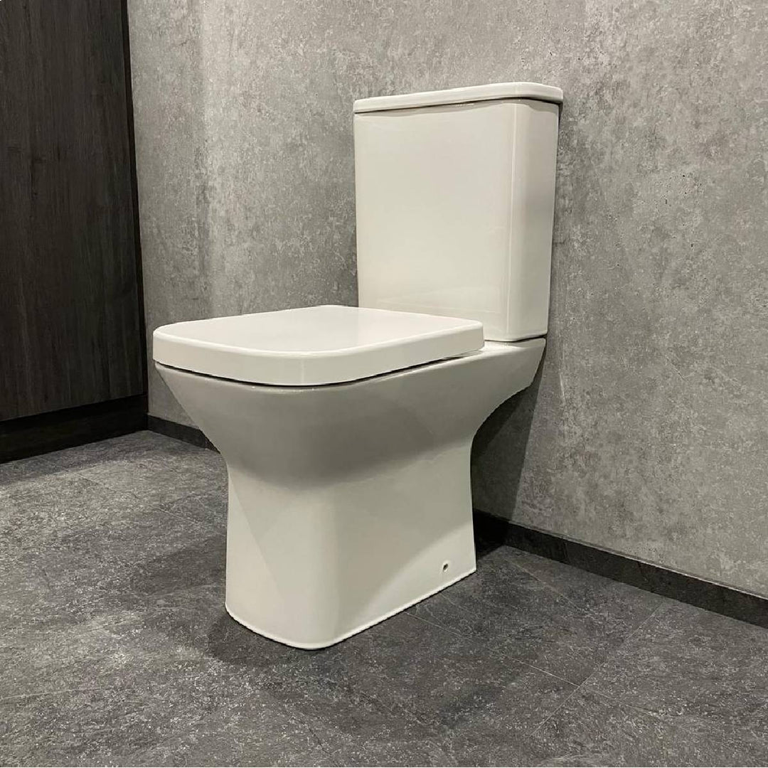 Linea Easy Plumb Close Coupled Toilet with Cyclone Flush &amp; Soft Close Seat