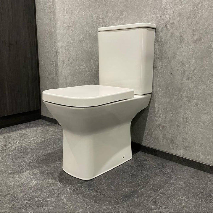 Linea Easy Plumb Close Coupled Toilet with Cyclone Flush &amp; Soft Close Seat