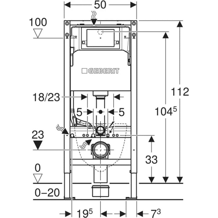 Geberit Duofix 1.12m Wall Hung WC Frame 3 in 1 Deal with Chrome Flush Plate and Wall Hung Toilet