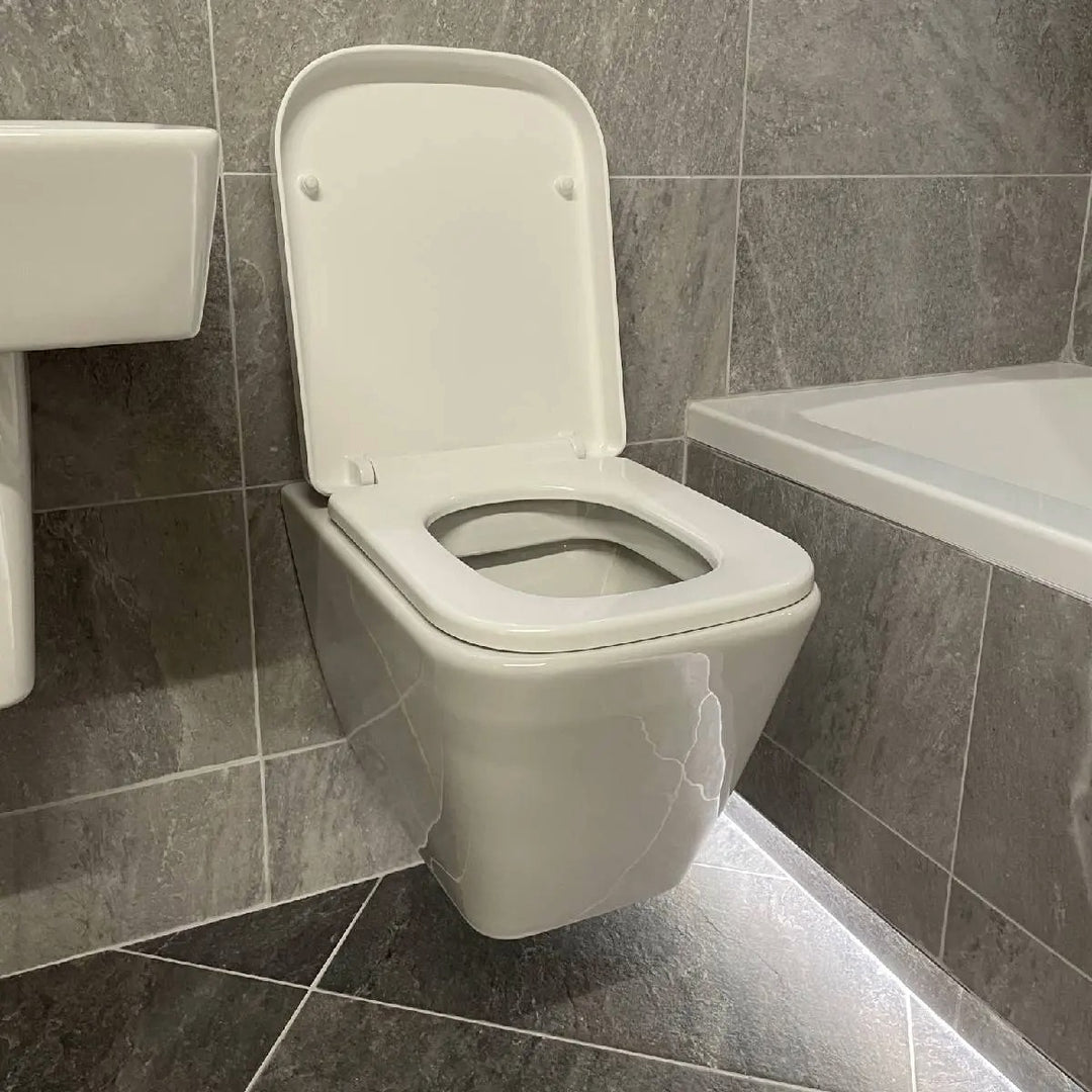 Geberit Duofix 1.12m Wall Hung WC Frame 3 in 1 Deal with Chrome Flush Plate and Wall Hung Toilet