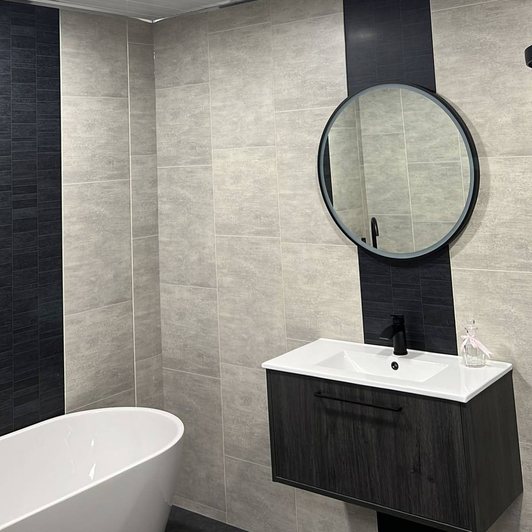 Lusso Large Grey Tile Effect Wall Panelling - 4.16sqm per pack