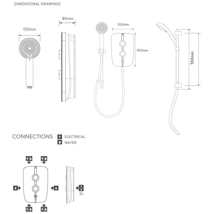 Aqualisa Lumi+ Electric Shower 10.5Kw