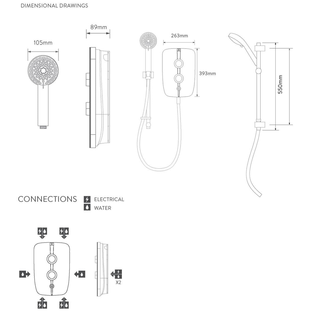 Aqualisa Lumi+ Electric Shower 9.5Kw