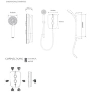 Aqualisa Lumi+ Electric Shower 9.5Kw - Technical drawing