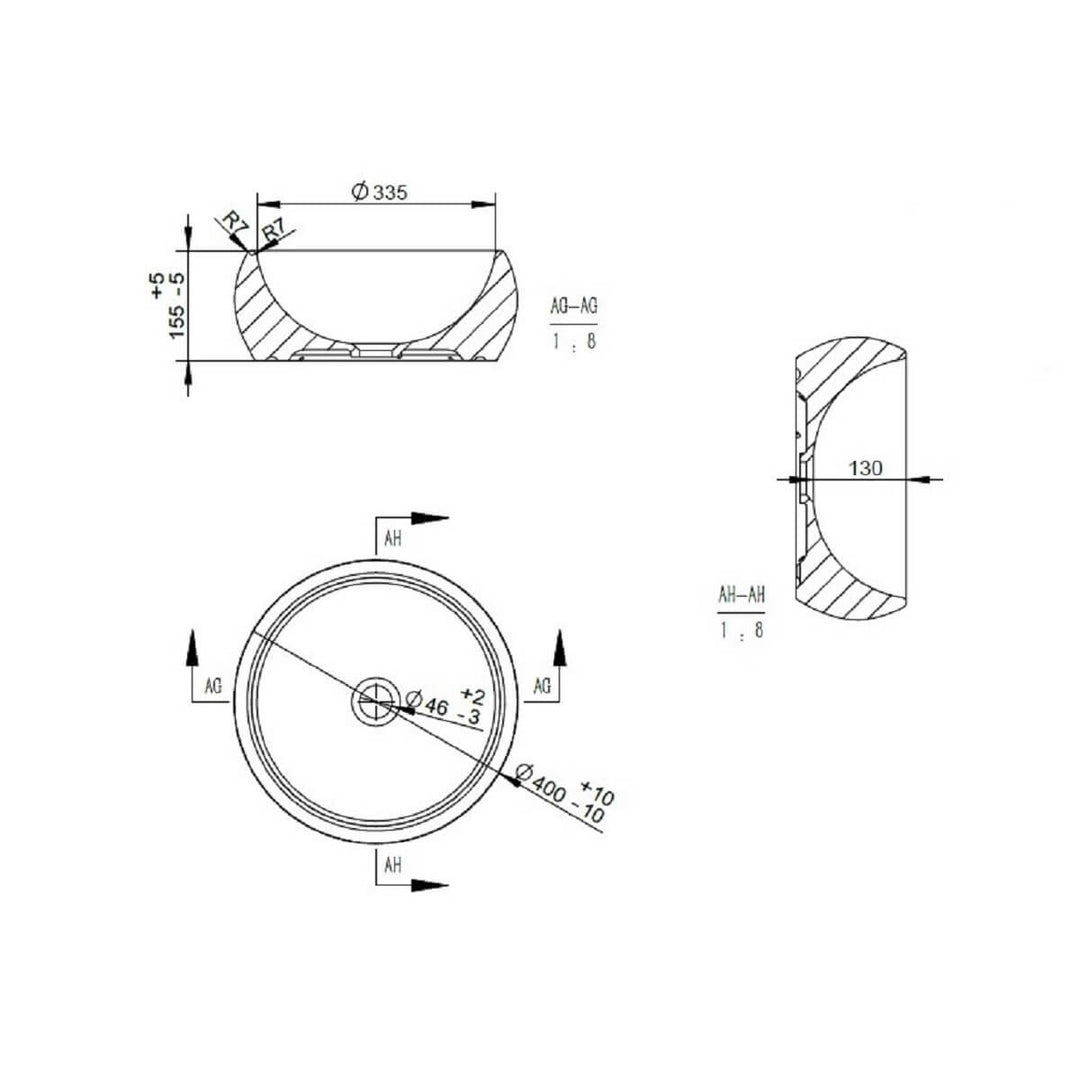 Objekt Ceramica Lomond 400mm Counter Top Basin